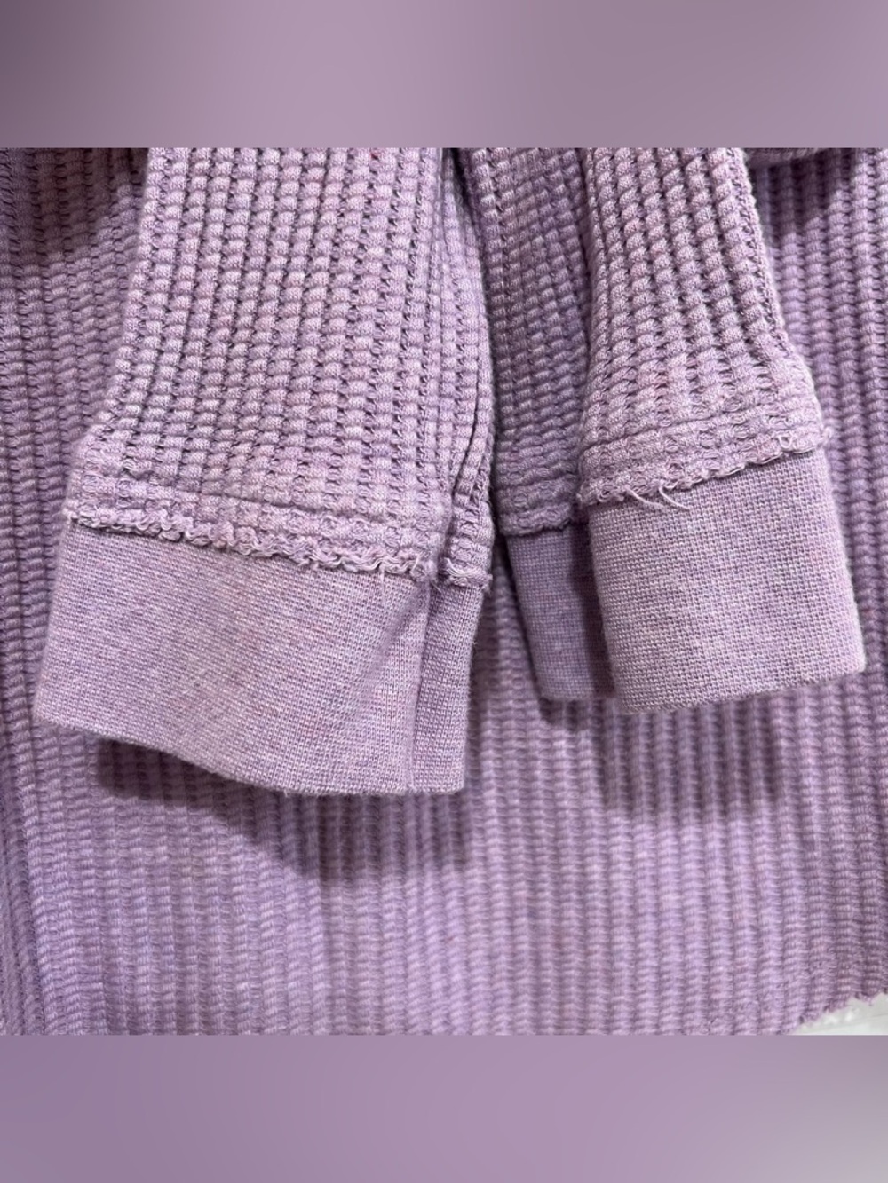 Faherty Legend Apres Waffle Henley Top Long Sleeve Lavender Women's Medium - Picture 8 of 14